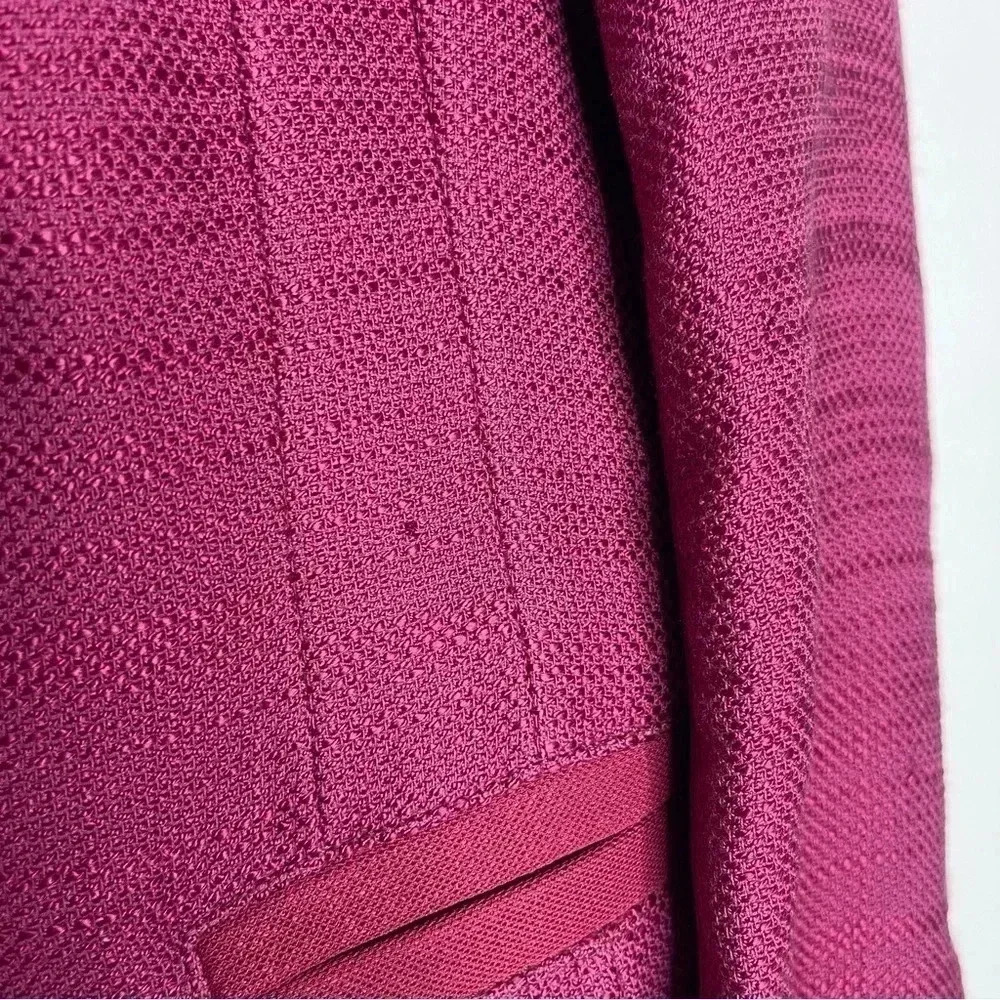 Donna Karen Blazer Purple Button Up Tweed Jacket Size Medium - Picture 6 of 8